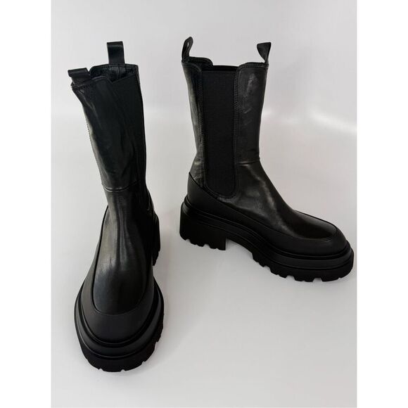 Black Leather Women's Boots - Picture 8 of 13